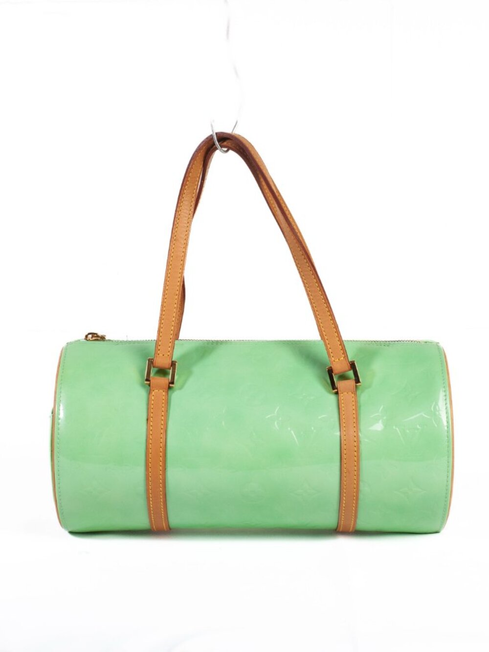 Authentic LOUIS VUITTON Monogram Green Bedford Vernis Papillon 30 Handbag